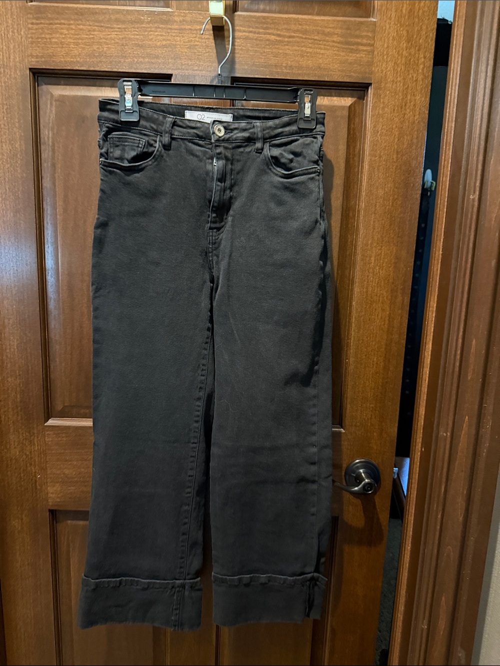 Wide-Leg High-Rise Black Jeans - Unbranded